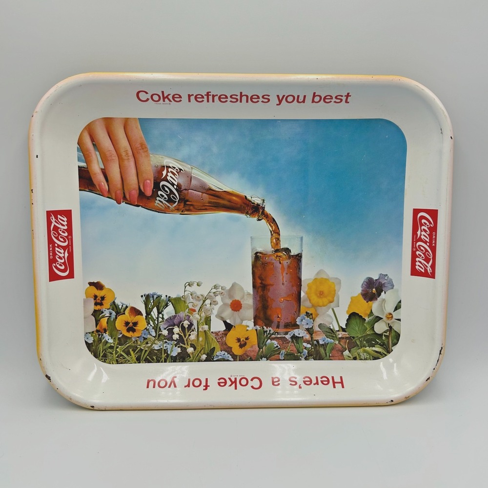 Vintage 1960's Coca Cola Coke Refreshes You Best Heres a Coke For You Pansy Tray
